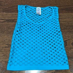 Blue Fishnet Top